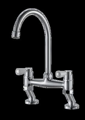 Double Handle Kitchen Mixer Faucet Brass Design Ensuring Performance T93017